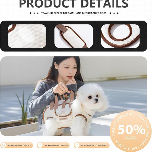 PawBeing portable pet carrier backpack for dogs and cats, designed for travel with mesh ventilation and adjustable straps