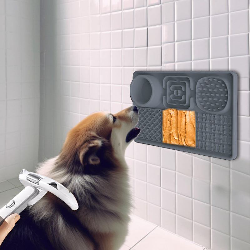 Dog and cat lick mat by PawBeing, a slow feeder for anxiety relief and healthy eating, showing textured surface for treats.