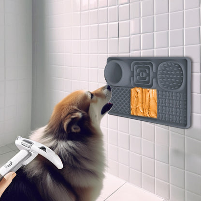 Dog and cat lick mat by PawBeing, a slow feeder for anxiety relief and healthy eating, showing textured surface for treats.