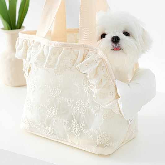 Portable breathable pet shoulder bag by PawBeing for travel, featuring mesh panels and adjustable straps for comfortable pet carrying.