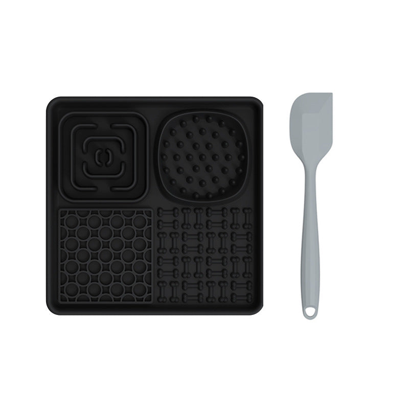 PawBeing dog and cat lick mat for slow feeding, anxiety relief, and healthy eating, shown with textured surface and pet treats.