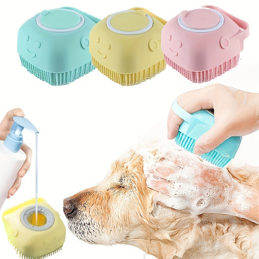 PawBeing pet grooming bathing brush with soft bristles for gentle pet bathing and grooming.