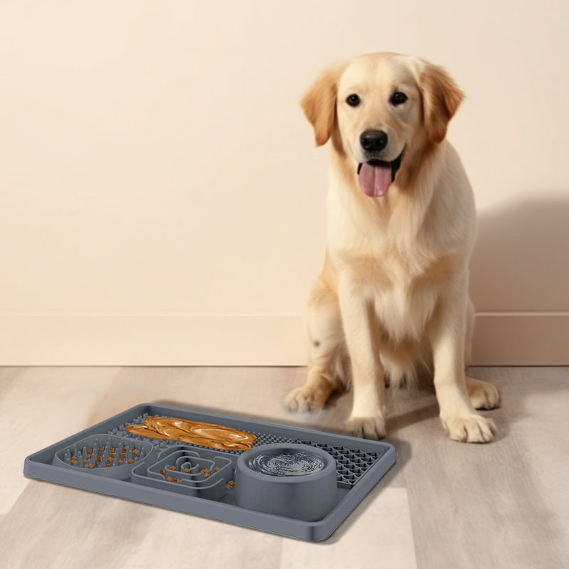 PawBeing dog and cat lick mat, slow feeder for anxiety relief and healthy eating, textured silicone surface for pets.