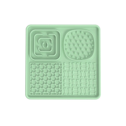 Dog and cat lick mat by PawBeing, slow feeder for anxiety relief and healthy eating, with textured surface for licking and feeding.
