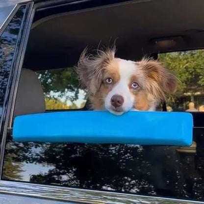 Pet Car Window Chin Rest for Dogs by PawBeing, a travel accessory with a comfortable chin rest for dogs during car rides.