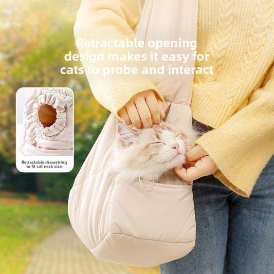 PawBeing travel pet carrier bag with mesh sides and adjustable shoulder strap for comfortable pet transport.
