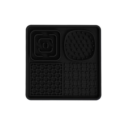 PawBeing dog and cat lick mat with textured surface for slow feeding, anxiety relief, and healthy eating, shown on a countertop.