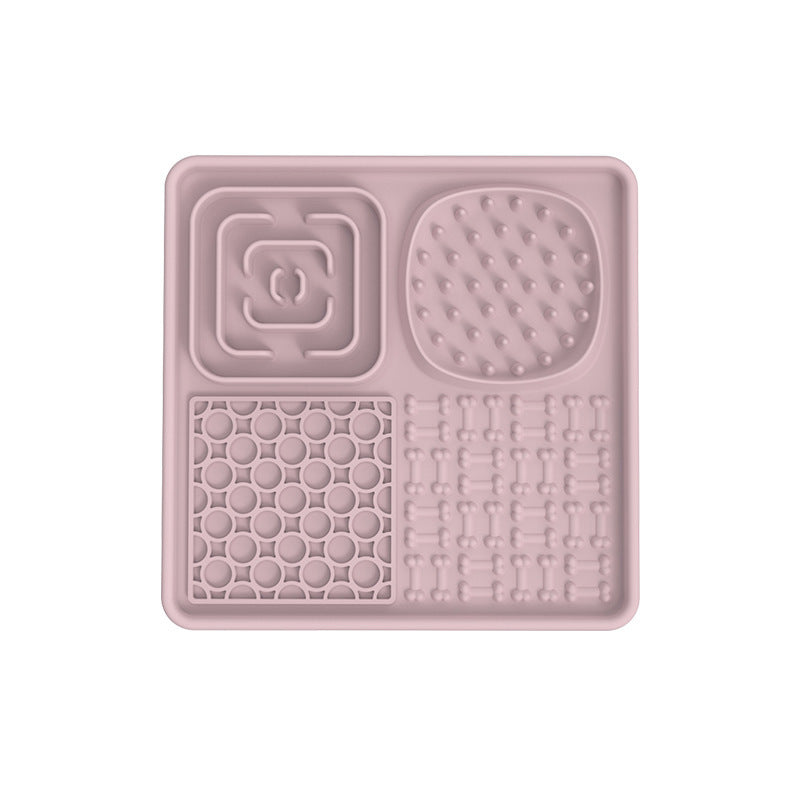Dog and cat lick mat by PawBeing, slow feeder for anxiety relief and healthy eating, with textured surface for licking.