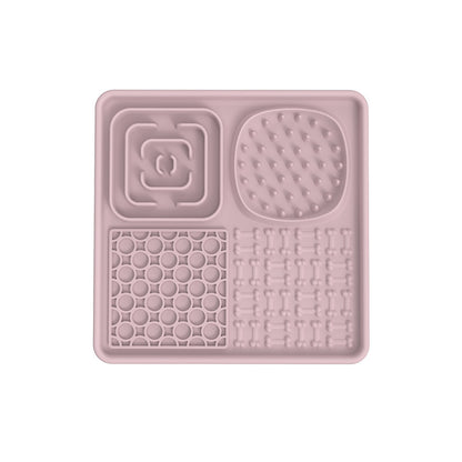 Dog and cat lick mat by PawBeing, slow feeder for anxiety relief and healthy eating, with textured surface for licking.